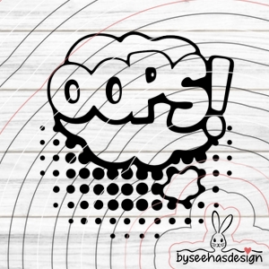 Sprechblase Oops Plotterdatei SVG DXF FCM