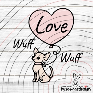 Chihuahua mit Herz Plotterdatei SVG DXF 