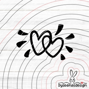 Zwei Herzen Plotterdatei SVG DXF FCM
