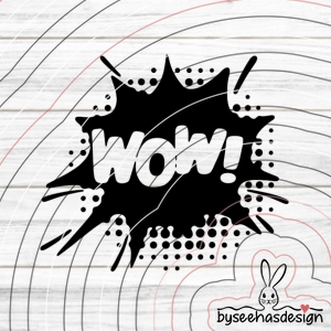 Sprechblase WOW Plotterdatei SVG DXF FCM