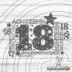 Achtzehn Plotterdatei SVG DXF