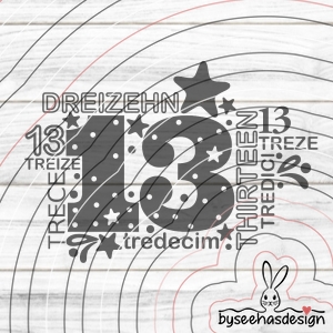 Dreizehn Plotterdatei SVG DXF 
