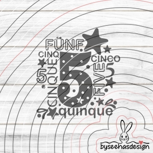 Fünf Plotterdatei SVG DXF