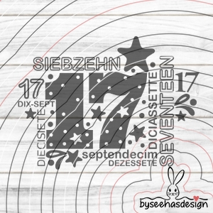 Siebzehn Plotterdatei SVG DXF 