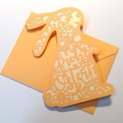 Karte Osterhase mit Kuvert Plotterdatei SVG DXF