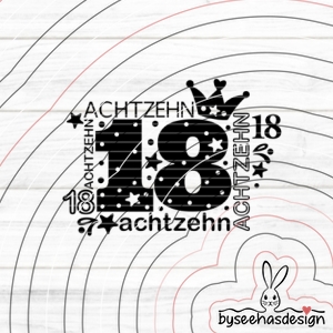 Zahl Achtzehn Plotterdatei SVG DXF