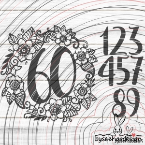 Blumenkranz Zahlen 0-9 Plotterdatei SVG DXF