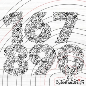 Blumen Zahlen 6-9 Plotterdatei SVG DXF