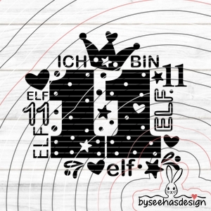 Zahl Elf Plotterdatei SVG DXF