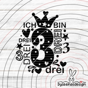 Zahl 3 Plotterdatei SVG DXF