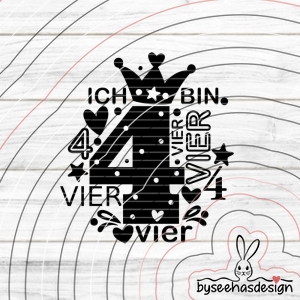Zahl 4 Plotterdatei SVG DXF