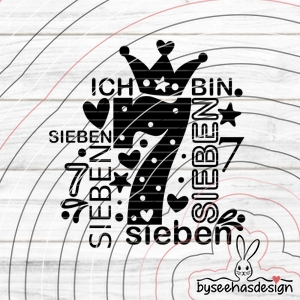 Zahl 7 Plotterdatei SVG DXF