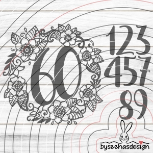 Blumenkranz Zahlen 0-9 Plotterdatei SVG DXF