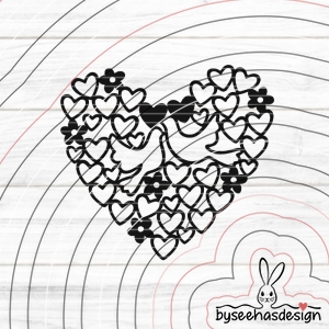 Herz mit Tauben Plotterdatei SVG DXF