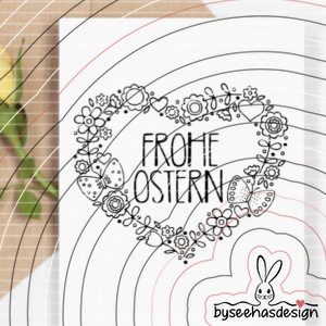 Ostern Blumenherz Plotterdatei SVG DXF