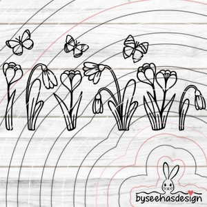 Spring Flowers Plotterdatei SVG DXF
